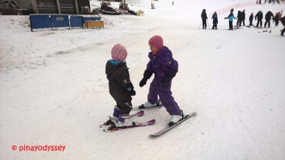 Norwegian children on skis